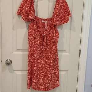 Zara red floral dress